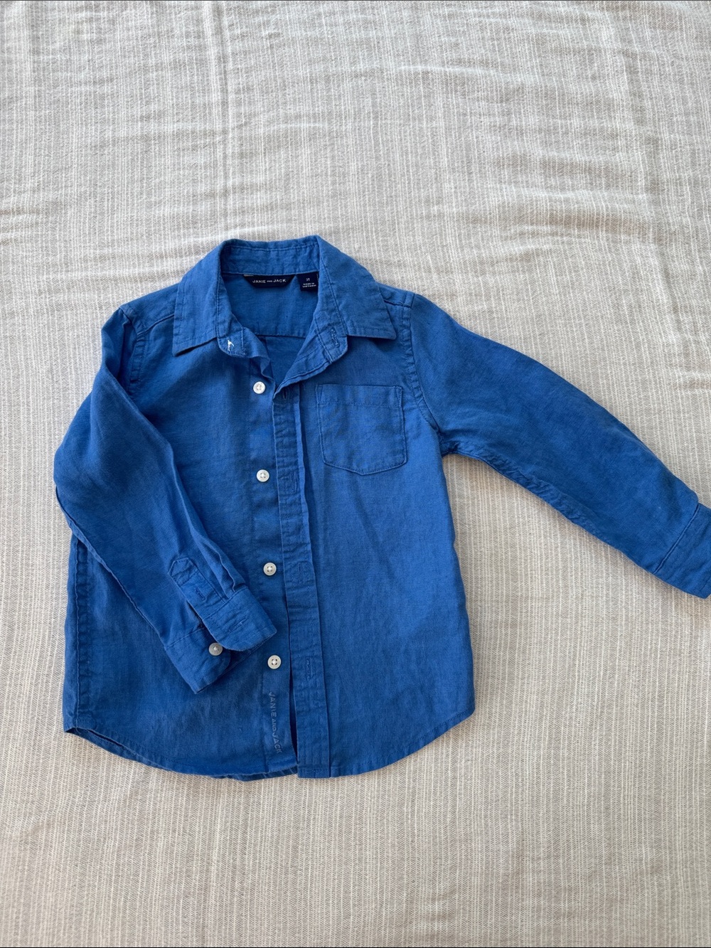 Janie and Jack Royal Blue Long-Sleeve Button-Down Shirt